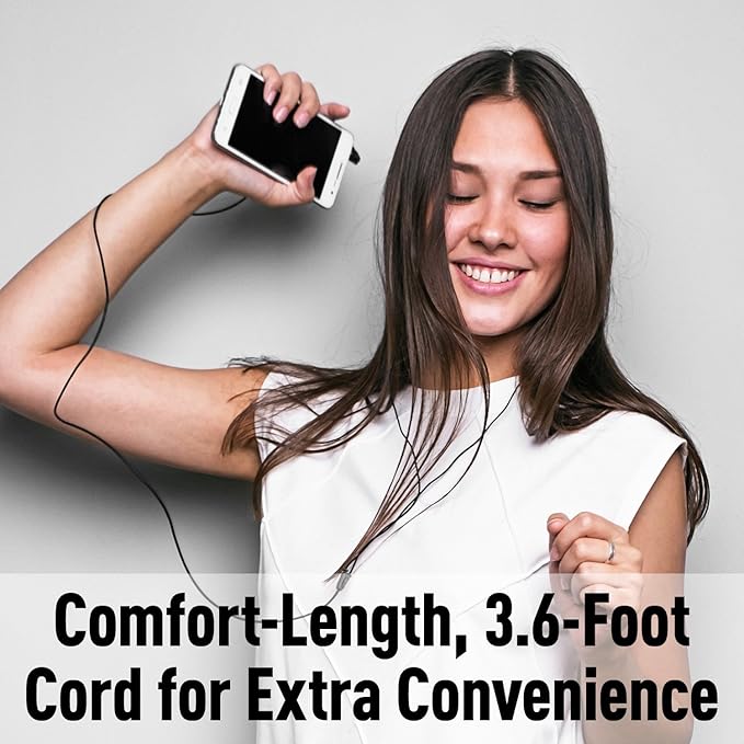 Panasonic ErgoFit Wired Earbuds, 3.5mm Jack In-Ear Headphones Wired with Dynamic Crystal-Clear Sound and Soft Ergonomic Custom-Fit Earpieces (S/M/L), for Phones and Laptops - RP-HJE120-V (Purple)