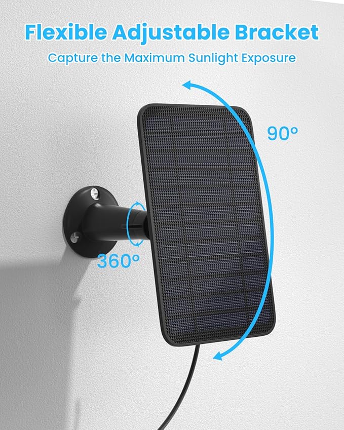 5W Solar Panel Compatible with Blink Outdoor 4(4th Gen)/Blink Outdoor(3rd Gen) XT3 & Blink XT2/XT Camera, Blink Solar Panel Charger with 13.1ft Cable Rubber Plug, IP65 Waterproof, Secure Mount, 2 Pack