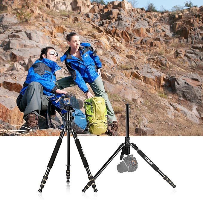 ZOMEI Z688 Travel Camera Tripod Aluminum Alloy Portable Monopod with Ball Head ann Carrying Bag for Canon Nikon Sony DSLR Camera