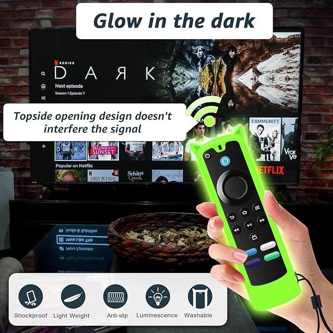3 Packs Protective Remote Cover Case, Silicone Sleeve Remote Control Cover Glow in The Dark with Lanyard(Glow Green & Glow Purple & Sky Blue)