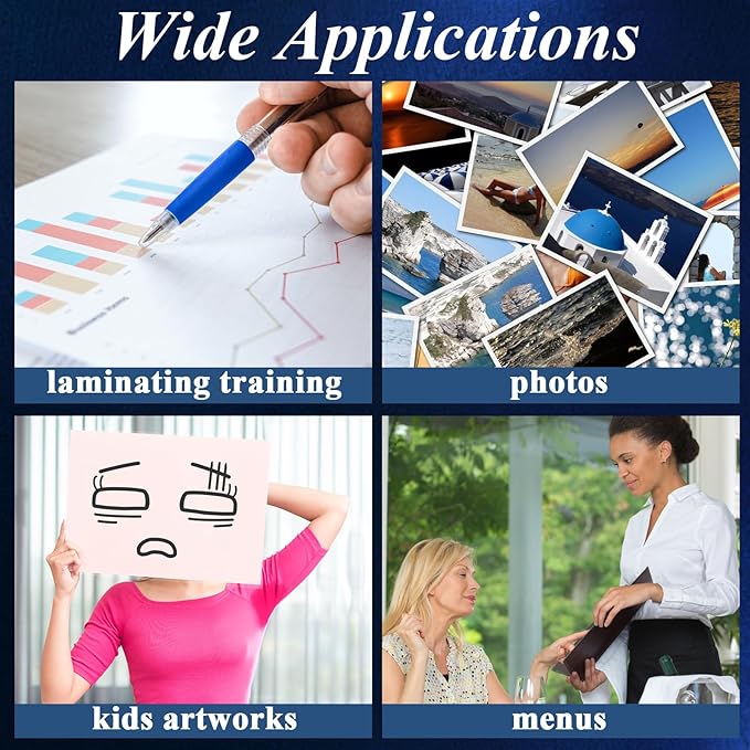 QTLCOHD 300 Pack 3 Mil Laminating Sheets, 9 x 11.5 Inch Thermal Laminator Pouches Holds, Clear Lamination Paper for Craft, Office and School Supplies