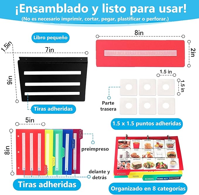 Visual Communication Book,162 ASD Photo Picture Cards: Autism Language Vocabulary, Speech Articulation Therapy, ADHD & Apraxia Learning