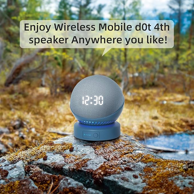 Battery Base for Do/t 4th & 5th Generation Portable D0/t 5TH Gen and Nest WiFi Battery Base Stand, Not Including The Speaker (Blue)