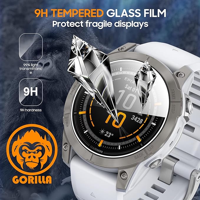 4+6 Pack for Garmin Epix Gen 2 Screen Protector Tempered Glass,Screen Protector Precise Fit 9H Hardness Scratch Resistance for Garmin Epix Gen 2 47mm