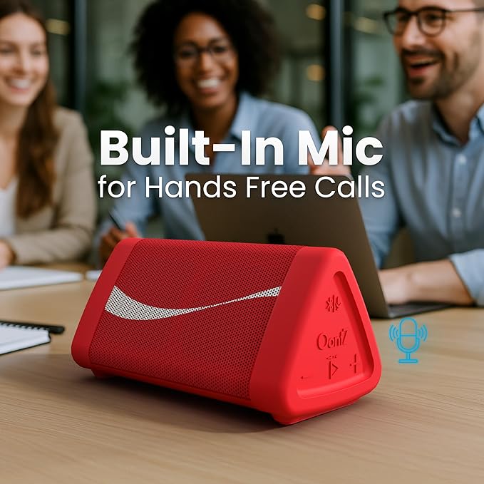 Oontz Upgraded Angle 3 Portable Bluetooth Speaker 5.0-10W Sound, 14-Hr Battery, 100ft Wireless Range, IPX5 Water-Resistant, Budget Small Speaker for Travel, Party, Outdoor or Home (Coca-Cola Red)