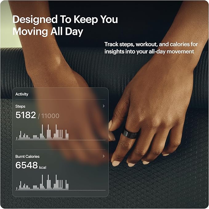 ULTRAHUMAN Ring AIR – Sleep and Fitness Tracker, Smart Ring for Men and Women, No app fee for Standard Features, Up to 6 Days Battery Life (Size 9)