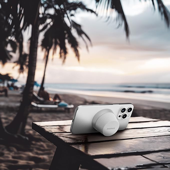 MOMAX Magnetic Portable Bluetooth Speaker - Mini Waterproof Shower Speaker with Bass, 12H Playtime, Outdoor Speaker True Wireless Stereo Pairing for Golf, Beach, Home, Travel, Gift Ideas, Silver