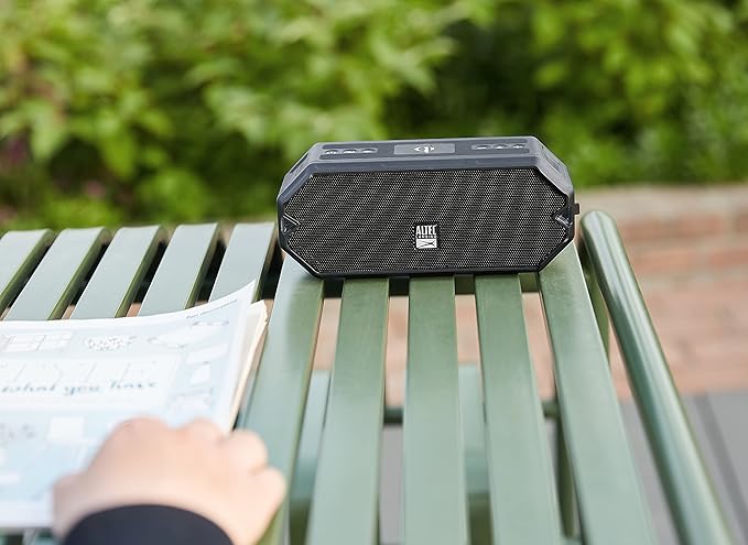 Altec Lansing - HydraBlast Wireless Portable Bluetooth Speaker, IP67 Waterproof for Parties, USB C Rechargeable Outdoor Speakers with Built in Phone Charger and LED Lights, 20 Hour Playtime