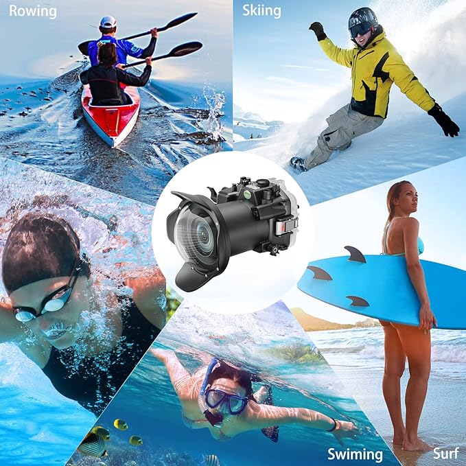 Sea frogs Camera Housing Compatible with Canon EOS R6 II with EF 16-35mm 2.8 Ill Wide Angle Lens,Waterproof IPX8 Rated, 40m/130ft Depth Protection Underwater Camera Case, Ideal for Diving, Surfing
