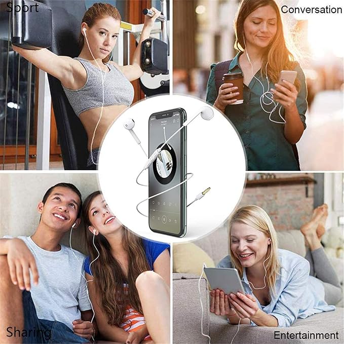 Wired iPhone Earbuds/Headphones/Earphones with 3.5mm Wired [MFi Certified] with Mic, Volume Control Compatible with iPhone,iPad,iPod,Computer,MP3/4,Android Most 3.5mm Audio Devices