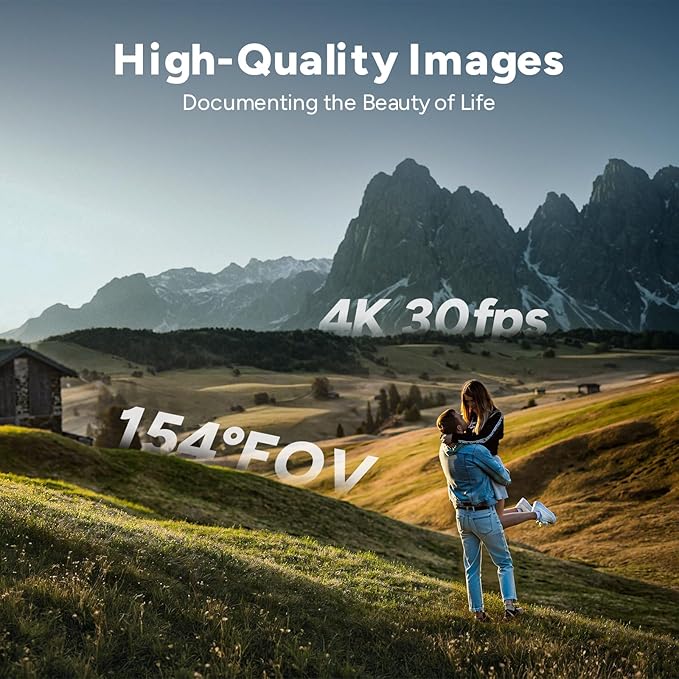 SJCAM C300 Vlogging Combo,4K Pocket Action Camera,7H Power,6-Axis Stabilization,Dual-Touch Screen 154° Wide FOV Video Body Cam for Travel,Sport,Waterproof,Live Streaming,Magnetic Werable,64G Card