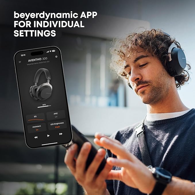 beyerdynamic AVENTHO 300 Wireless Over-Ear Headphones with ANC, Dolby Atmos and Head Tracking (Black)