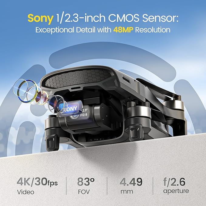 Holy Stone HS900 Drone with Camera for Adults, 8K Photo & 4K/30fps Video, 249g FAA Compliant, 3-Axis Gimbal, Long Range 20,000FT 5.8GHz, GPS Return, Dual Batteries with Charging Hub, 60-Min Flight