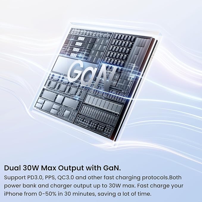 3 in 1 Portable Charger Power Bank 10000mAh with Built-in Retractable Cables and Foldable Wall Plug, 30W Max Travel Essentials Battery Pack Fast Charging Powerbank for iPhone 17 16 15 14 Pixel