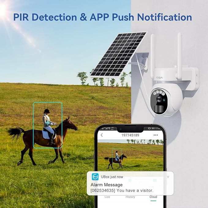 Xega 2-Pack 4G LTE Security Camera No WiFi【Built in SIM Card】 2K Super HD Solar Powered Wireless Outdoor 4G Security Camera PIR Motion Sensor Night Vision 2 Way Talk Cloud/TF IP66