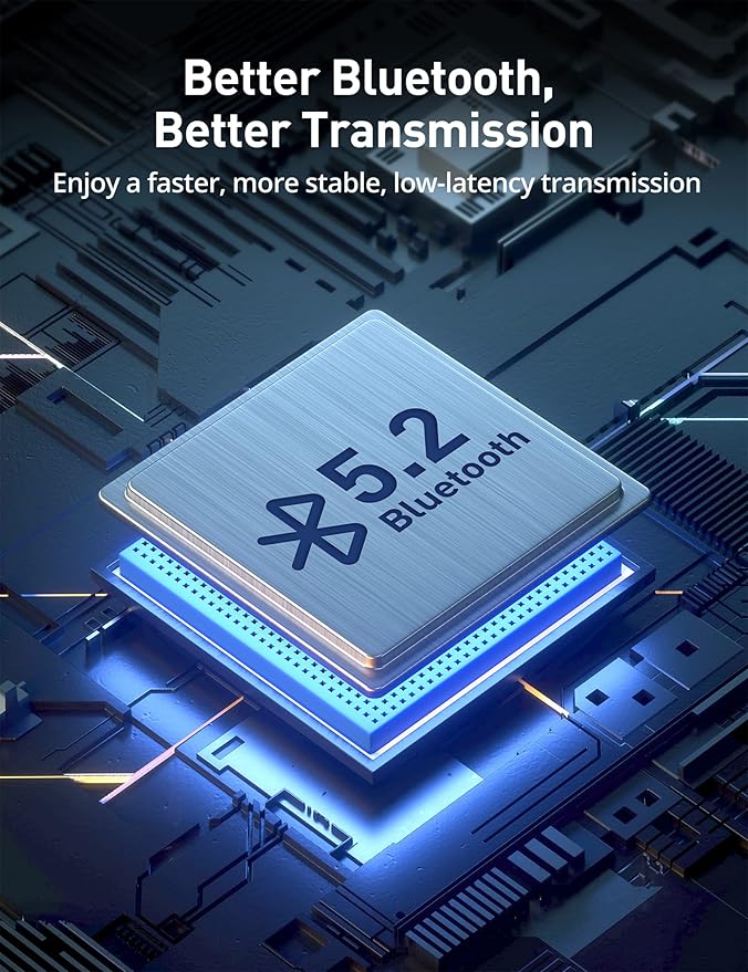 Bluetooth 5.2 Wireless Earbuds - Stereo aptX Neckband with IPX7 Waterproof, Built-in Mic and 16H Playtime - Lightweight Sport Earphones