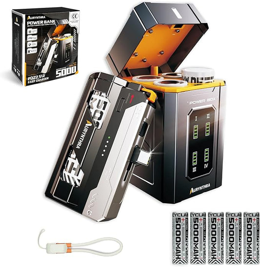 Power Exchange Power Bank 25000mAh Portable Charger with Smart Charging Dock – 22.5W USB-C Fast Charging for iPhone 16/15, Samsung & More