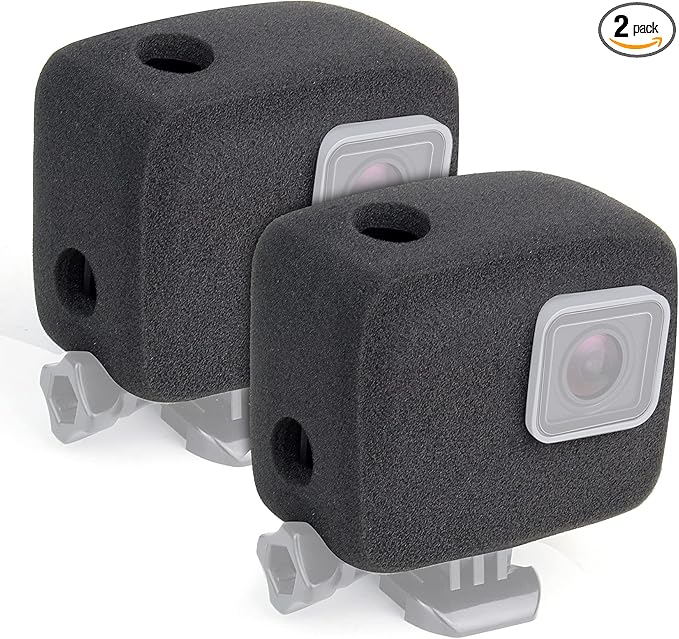 2-Pack Windslayer Housing Frame Case Wind Cover for GoPro Hero 7 6 5 Black Reduces Wind Noise for Optimal Audio Recording