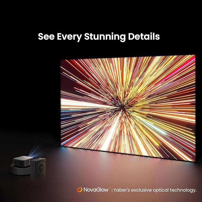 Yaber K3 Pro Projector with Subwoofer set Smart Projector with Google TV, 30W Speaker Sound by JBL, Dolby Audio, Home/Outdoor Movie Projector with WiFi6 and Bluetooth, Netflix 7000+app