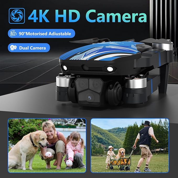 Drone with 4k Camera for Adults, Mini Drone with LCD Screen 2.8 Inch, 32G SD Card, Brushless Motor 270° Obstacle Avoidance, Foldable Remote Control Quadcopter for Beginners