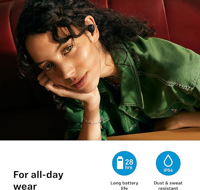 Sennheiser ACCENTUM True Wireless Earbuds - Crystal-Clear Sound with Hybrid ANC, Ergonomic Design, 28-Hour Battery Life, Touch Interface, Black