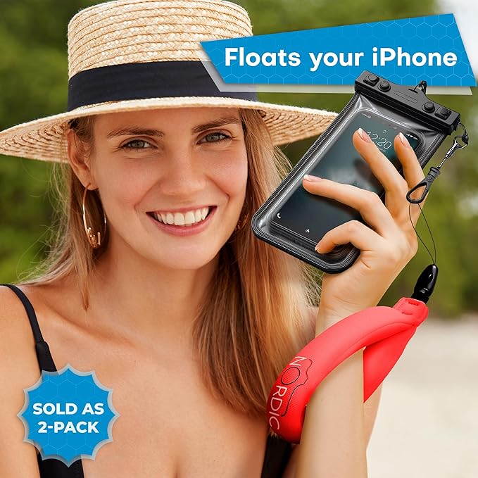 Waterproof Floating Strap for GoPro Hero, DJI Osmo Action, Insta360, Fujifilm FinePix, Nikon Coolpix, Canon & iPhone Camera Float (2-Pack)