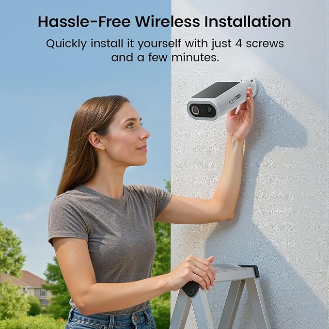 AOSU SolarCam P1 Max System Add-on Cam, 4K Security Camera Wireless Outdoor, Dual Solar Power, No Monthly Fees, Supports HomeCortex AI & Standalone Use