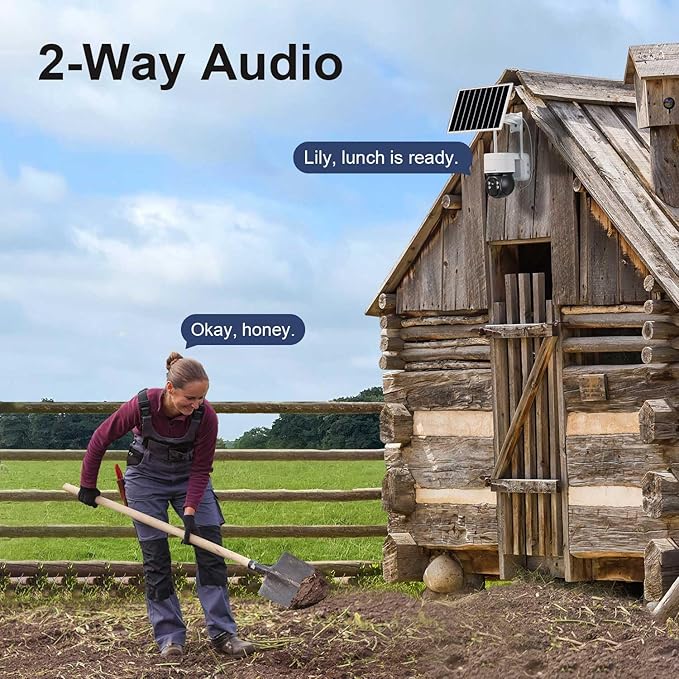 4G LTE Cellular Security Camera No Internet Needed, No WIFI Security Cameras Wireless Outdoor, Solar Camera With SIM Card, PIR Sensor, 360 PTZ, 2K HD Color Night Vision, 2-Way Talk, IP66 Waterproof