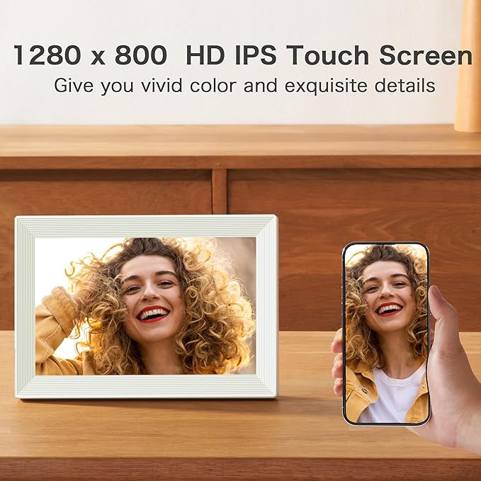 Frameo WiFi Digital Picture Frame, Birthday Gifts for Women, 10.1 Inch 1280 * 800IPS Touch Screen Digital Photo Frame, 32GB Memory, Auto-Rotate, Share Picture Video, Birthday Gift for Mom, Dad, Wife