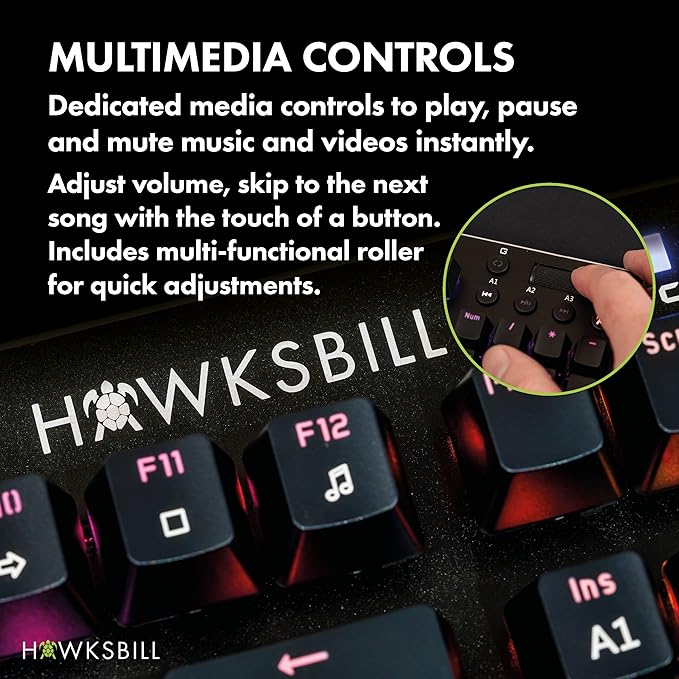 Scorpion V1 Wired Mechanical Gaming Keyboard – USB-A Connection - Tactile & Clicky – Brilliant RGB Lighting Compact Form Factor Customizable Keys & Multimedia Function 104 Keys