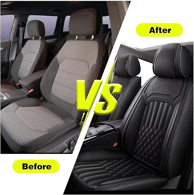 TTX Car Seat Covers 2 Front Seats Fit for Kia Sportage 2009-2026 Breathable Leather Seat Protector with Airbag Compatible Automotive Seat Cushions Cover with Beautiful Patterns (Black)