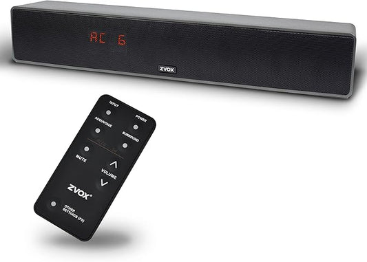 ZVOX Dialogue Clarifying Sound Bar With Patented Hearing Technology - AccuVoice TV Soundbar AV157 Titanium - Twelve Levels of Voice Boost - Home Theater Audio Speakers