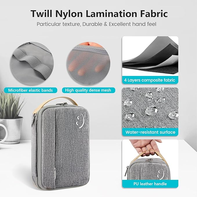 Travelkin Travel Electronic Cord Organizer Travel Case, Travel Cable Organizer Bag For Charger, Phone, Sd Card, Sim Card, Earphone, Usb Drives(Grey)