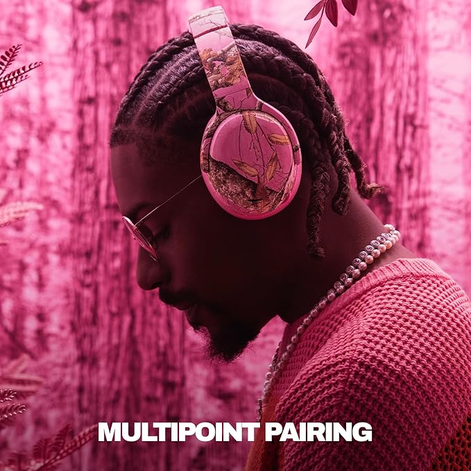 Skullcandy Crusher ANC 2 Wireless Over-Ear Bluetooth Headphones with Multi-Sensory Bass, Active Noise Cancelling, Up to 60 Hours Battery, Microphone for iPhone Android - Realtree Edge Colors White