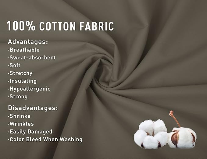 Sunflower Queen Pillowcases Set of 2, 100% Cotton Queen Size Pillow Cases 2, 20×30 inches Taupe Gray, Soft and Breathable