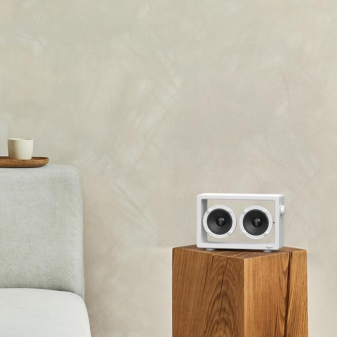 Cassette Portable Bluetooth Speaker, 16W Minimalist Speakers Bluetooth Wireless Loud, HD Powerful Sound and Wide Compatibility V5.3 for Indoor Outdoor - White