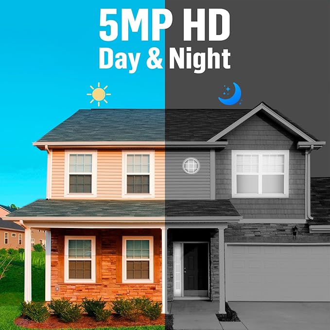 Fuers 5MP Security Camera System Indoor with AI Human Detection, 8CH H.265+ Security DVR Recorder and 2 x 2592TVL 5MP Home CCTV Dome Surveillance Cameras, Smart Playback, Email Alert,500G Hard Drive