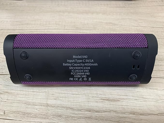 Vanzon Bluetooth Speakers V40 Portable Wireless Speaker V5.0 with 24W Loud Stereo Sound, TWS, 24H Playtime & IPX7 Waterproof, Suitable for Travel, Home&Outdoors,Hij-Purple
