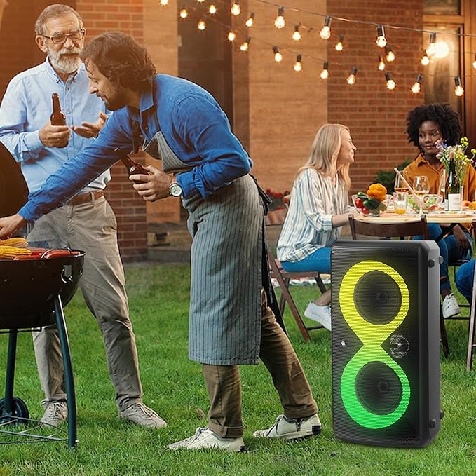 Monster Cycle Plus Bluetooth Speaker, 380W High Power Portable Party Speaker with 7 Lighting Effects, 108dB Loud Stereo Sound, 24H Playtime, Speakers with Subwoofer for Outdoor, Party