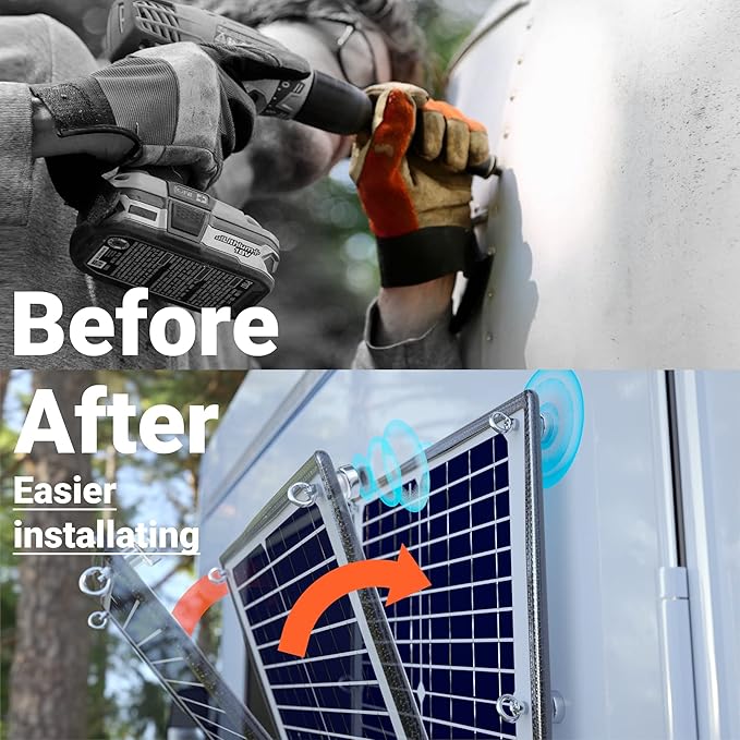 POWOXI Solar Panel Kit 12V 20W Magnetic + MPPT Charge Controller Waterproof Solar Battery Charger Maintainer Solar Trickle Charger Alligator Clip for Car Boat RV Motorcycle Marine, etc.