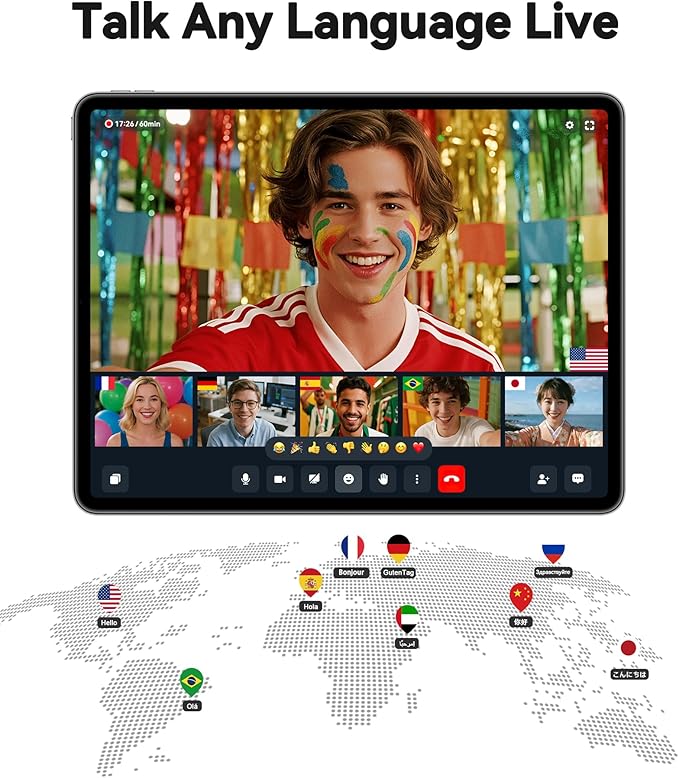 Translation Earbuds Real Time 164 Languages AI Translator Ear Buds 80Hrs Playtime Audifonos Traductores Inglés Español with 8 Translate Modes Bluetooth Headphones for Travel Meeting Learning Black