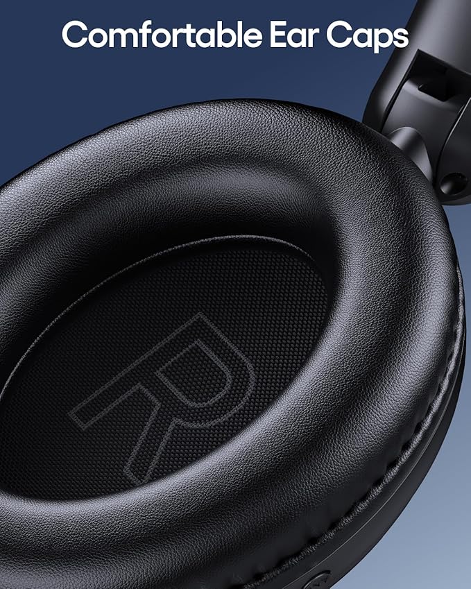 TAGRY Hybrid Active Noise Cancelling Headphones 100H Playtime Wireless Bluetooth Over Ear Headphone with Fast Charging Hi-Res Audio Comfort Earcups Headsets for Home Travel Office Phone PC Black