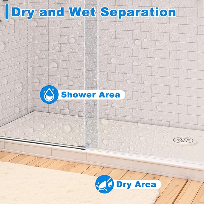 56-60" W x 76" H Frameless Shower Door Bathroom Sliding Shower Door 5/16"(8mm) Thick Tempered Glass Shower Door with Double Stainless Steel Handles for Walk-in Shower, Brushed Silver