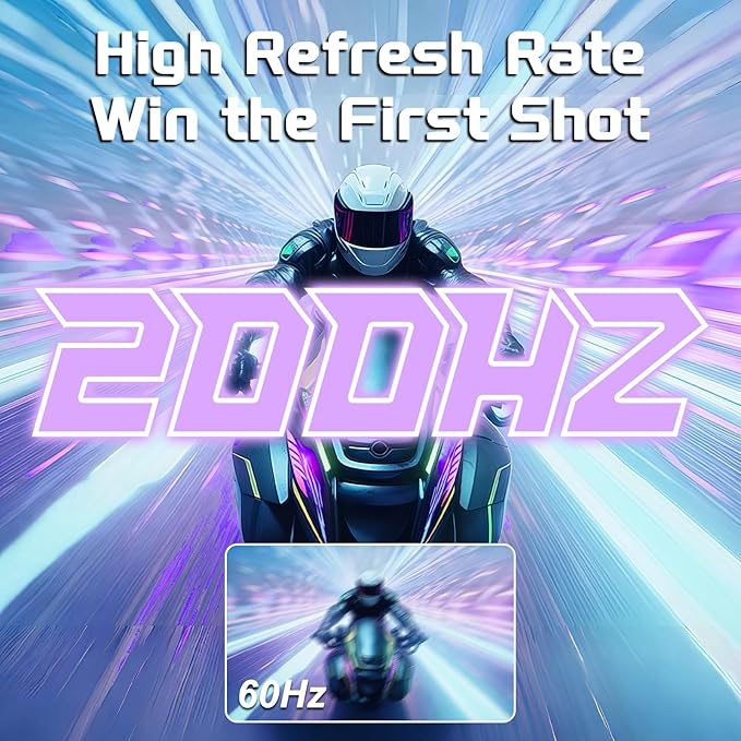 Amzfast 24 Inch Gaming Monitor 200Hz FHD 1080p Fast IPS Computer Monitor, 110% sRGB 1ms HDR Support Adaptive Sync, Eye Care VESA Mount HDMI 2.0 | Display Port 1.4 White Monitor, G24X1W