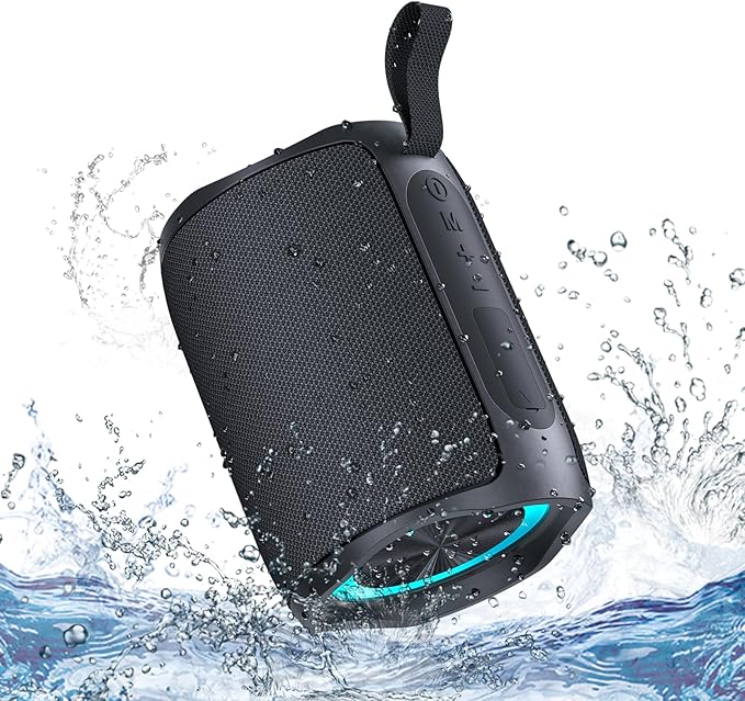 Bluetooth Speaker, Portable Wireless, IPX5 Waterproof Speaker, Bluetooth 5, RGB Color Lighting Loud Stereo Sound, Deep Bass, TWS Pairing, Suitable for Party, Home, Outdoor, Traveling