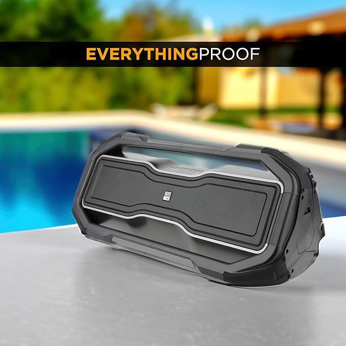 Altec Lansing ROCKBOX XL Wireless Bluetooth Speaker, Portable Waterproof Speaker with 20 Hour Playtime and 5 Illuminating LED Light Modes, Floating Wireless for Indoors and Outdoors