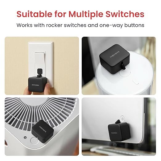SwitchBot Smart Switch Button Pusher - Bluetooth Fingerbot for Rocker Switch/One-Way Button, Automatic Light Switch, Timer and APP Control, Works with Alexa When Paired with SwitchBot Hub (Black)