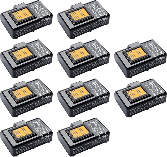 10Pack 3400Mah battery for Zebra Printer ZQ610 QLN320 QLN220 QLN220(HC) QLn320HC ZQ500 ZQ510 ZQ520 ZQ521 ZQ610 ZQ620 ZR628 ZR638 ZQ658 ZQ668 ZR658 ZR668 PN BTRY-MPP-34MA1-01 P103165-101 P1089503-003