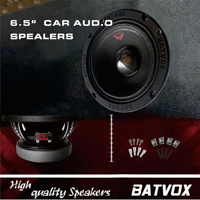 MX65S2 Midrange Loudspeaker 6.5" Silver Bullet, 600W Max, 4 Ohms, Premium Quality Audio Door Speakers for Car or Truck Stereo Sound System, Black (1 Speaker)