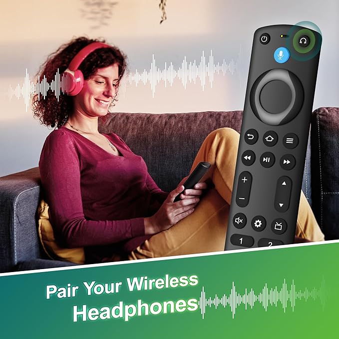 Voice Remote Control Compatible with Fireseries TV Cube/Stick/4K/4K Max/Lite/Cube/Stick HD, Smart TVs (3rd Gen), for Omni Mini-LED Series, Omni Series, 4-Series, Insignia, Toshiba, Pioneer Smart TV